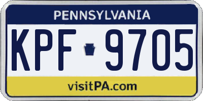PA license plate KPF9705