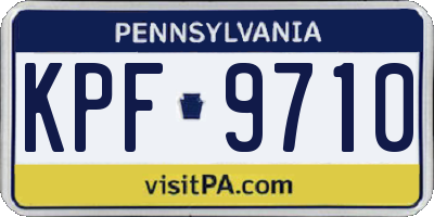 PA license plate KPF9710