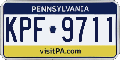 PA license plate KPF9711