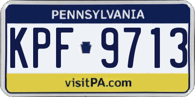 PA license plate KPF9713