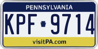 PA license plate KPF9714