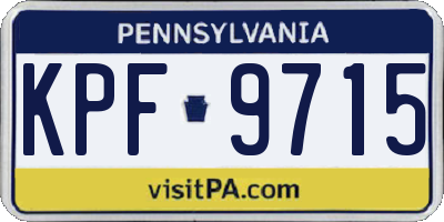 PA license plate KPF9715
