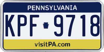 PA license plate KPF9718