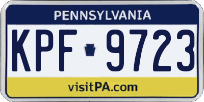 PA license plate KPF9723