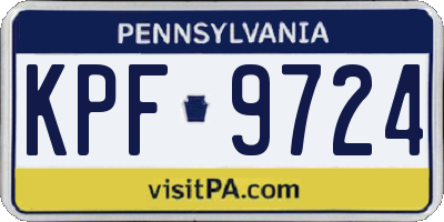 PA license plate KPF9724