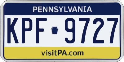 PA license plate KPF9727