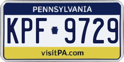 PA license plate KPF9729