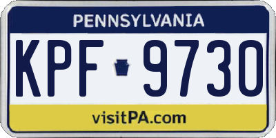PA license plate KPF9730