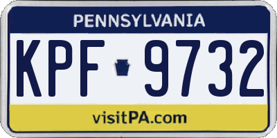 PA license plate KPF9732