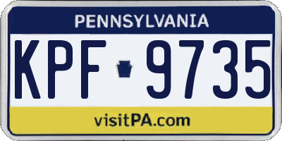 PA license plate KPF9735