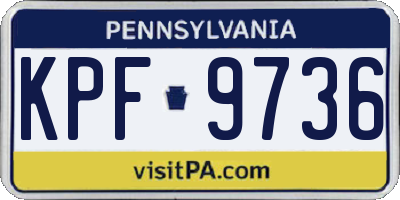 PA license plate KPF9736