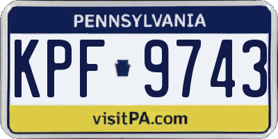 PA license plate KPF9743