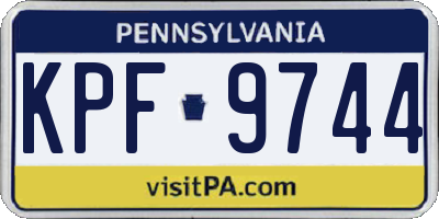 PA license plate KPF9744