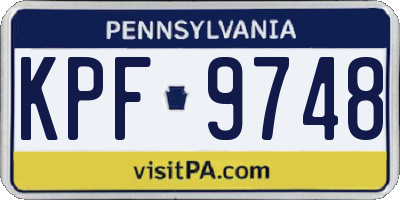 PA license plate KPF9748