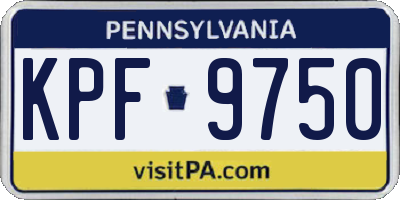 PA license plate KPF9750