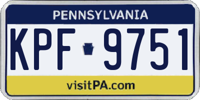 PA license plate KPF9751