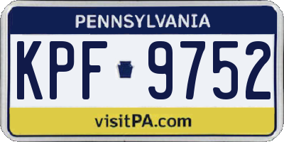 PA license plate KPF9752
