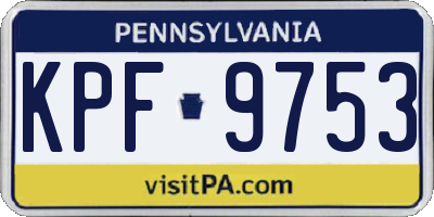 PA license plate KPF9753