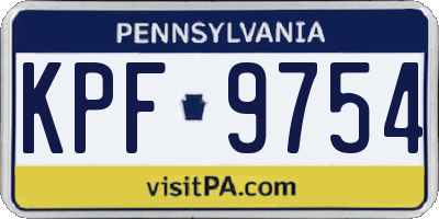PA license plate KPF9754