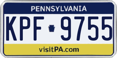 PA license plate KPF9755