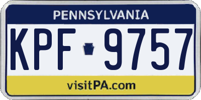 PA license plate KPF9757