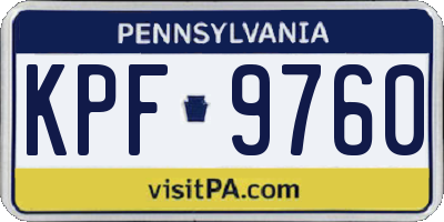 PA license plate KPF9760