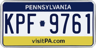 PA license plate KPF9761