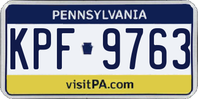 PA license plate KPF9763