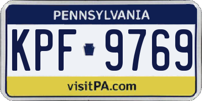 PA license plate KPF9769