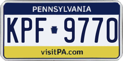 PA license plate KPF9770