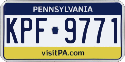 PA license plate KPF9771