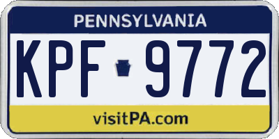 PA license plate KPF9772