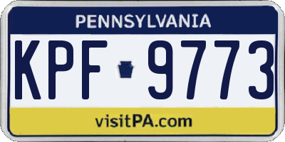 PA license plate KPF9773