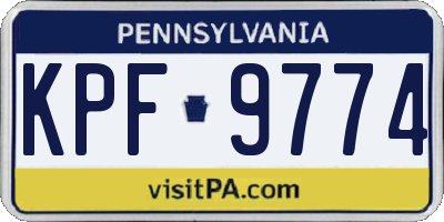 PA license plate KPF9774