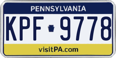 PA license plate KPF9778