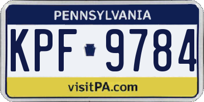 PA license plate KPF9784