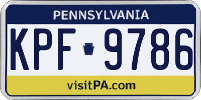 PA license plate KPF9786