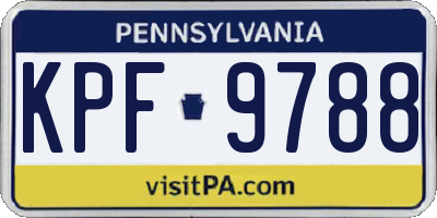 PA license plate KPF9788