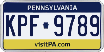 PA license plate KPF9789