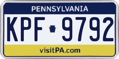 PA license plate KPF9792