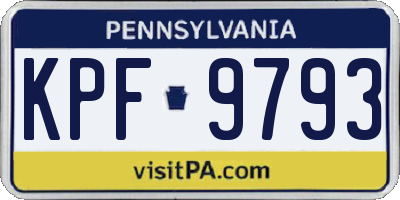 PA license plate KPF9793
