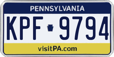 PA license plate KPF9794