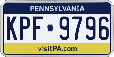 PA license plate KPF9796