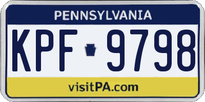 PA license plate KPF9798