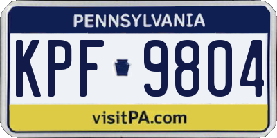 PA license plate KPF9804