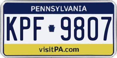 PA license plate KPF9807