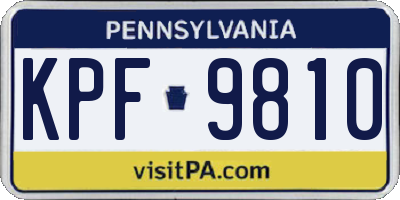 PA license plate KPF9810