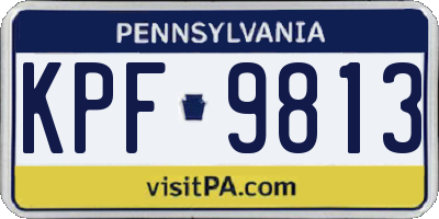 PA license plate KPF9813