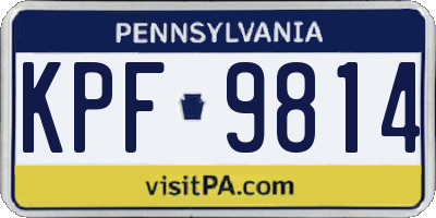 PA license plate KPF9814