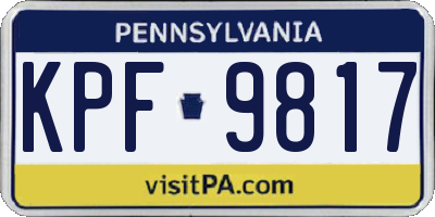 PA license plate KPF9817